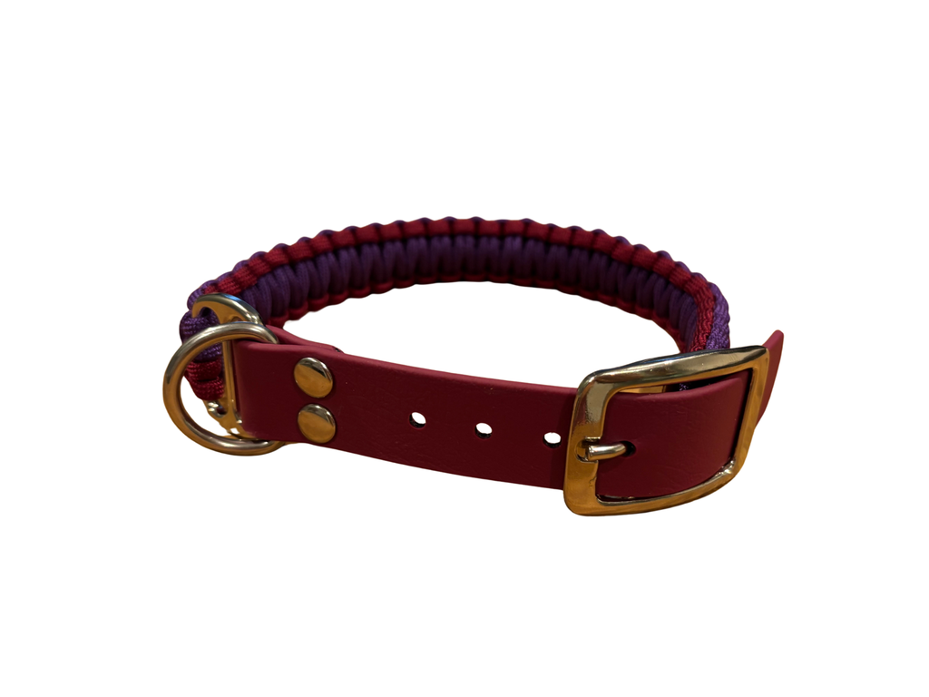 Mulled Wine BioThane/Paracord Adjustable Collar