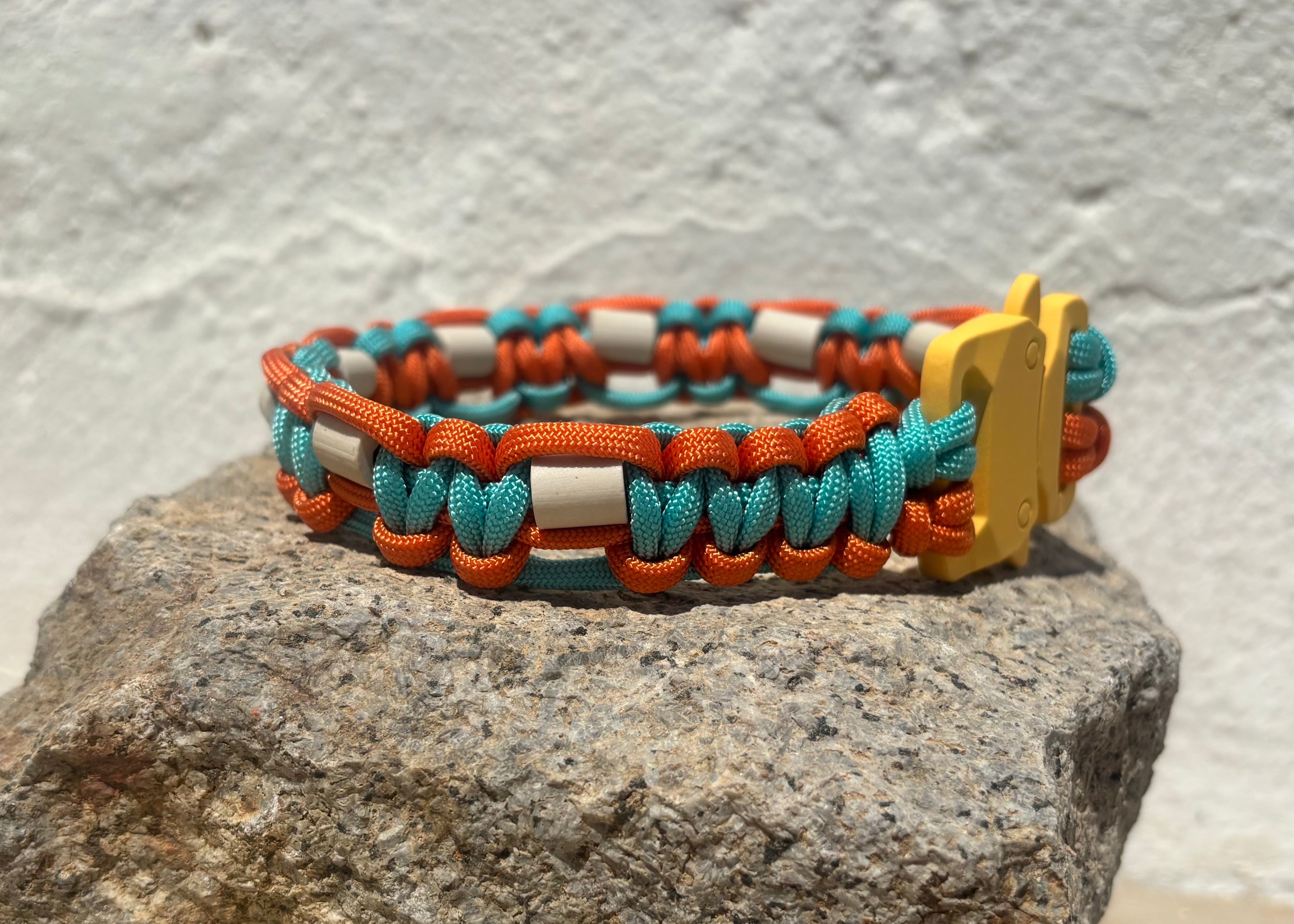 Turquoise and Fox Orange Anti-Tick Collar