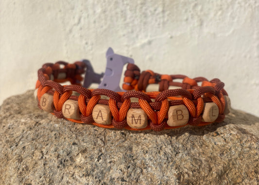 Personalised Wooden Letter Bead Anti-Tick Collar