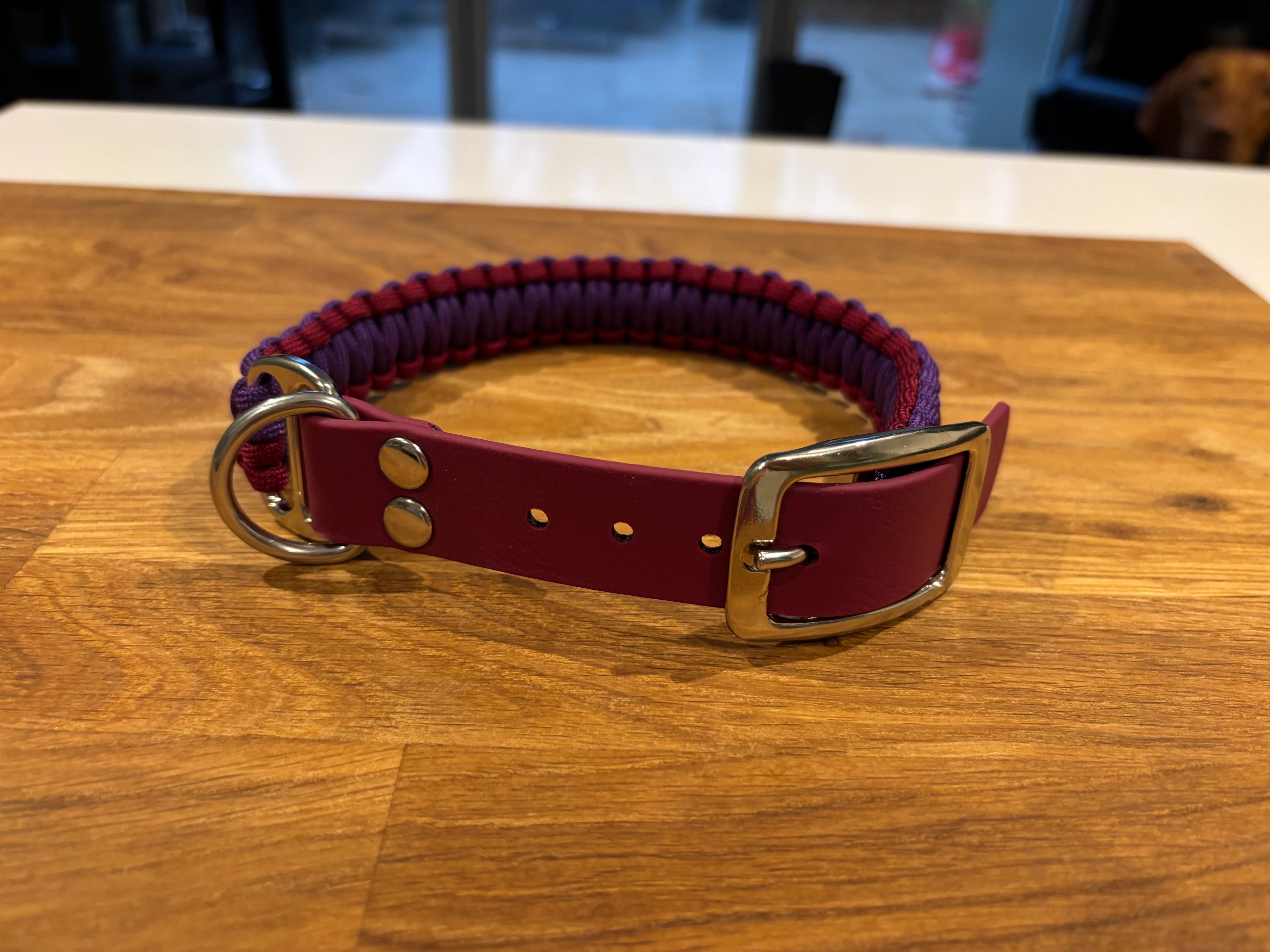 Mulled Wine BioThane/Paracord Adjustable Collar