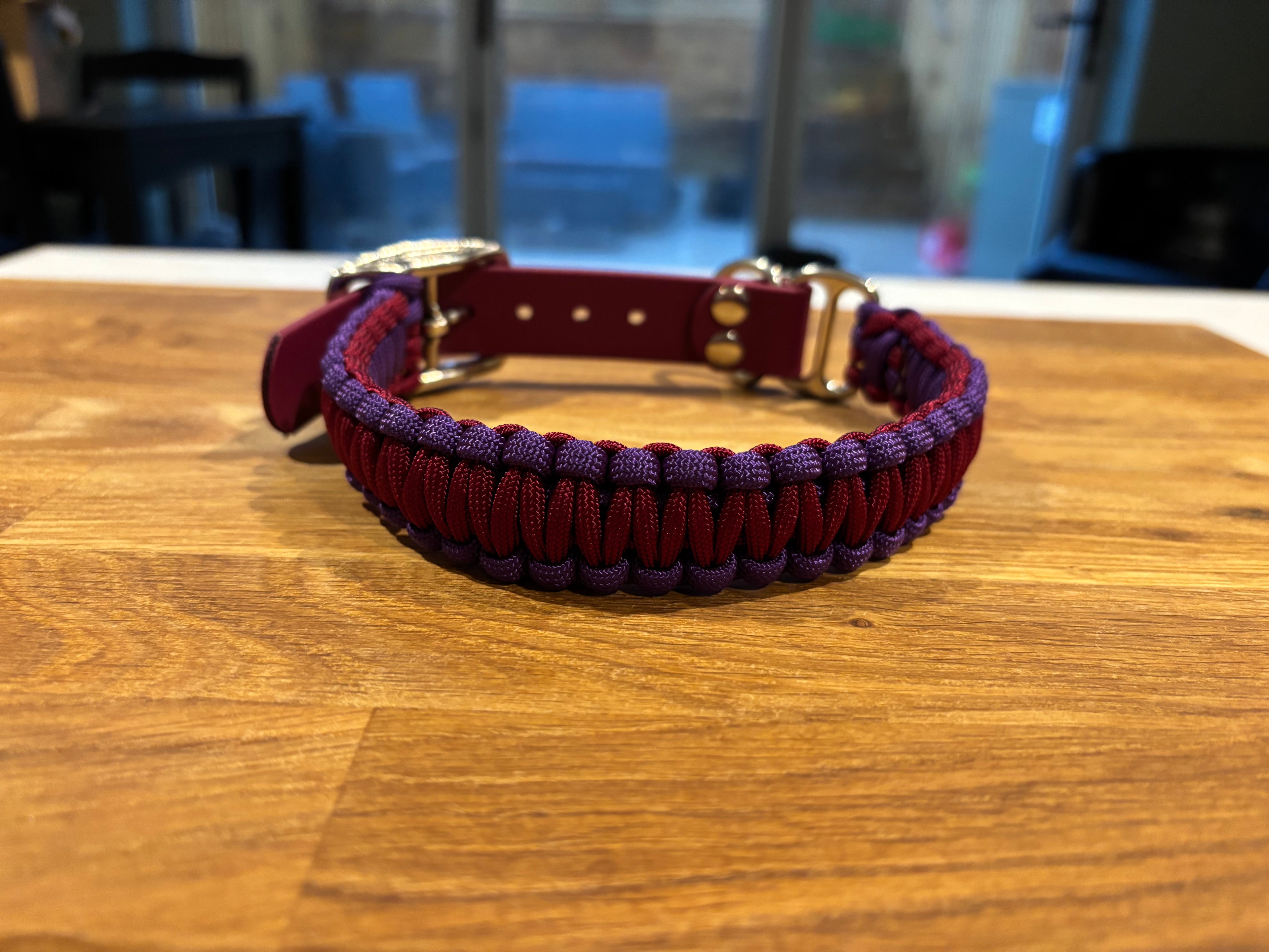 Mulled Wine BioThane/Paracord Adjustable Collar
