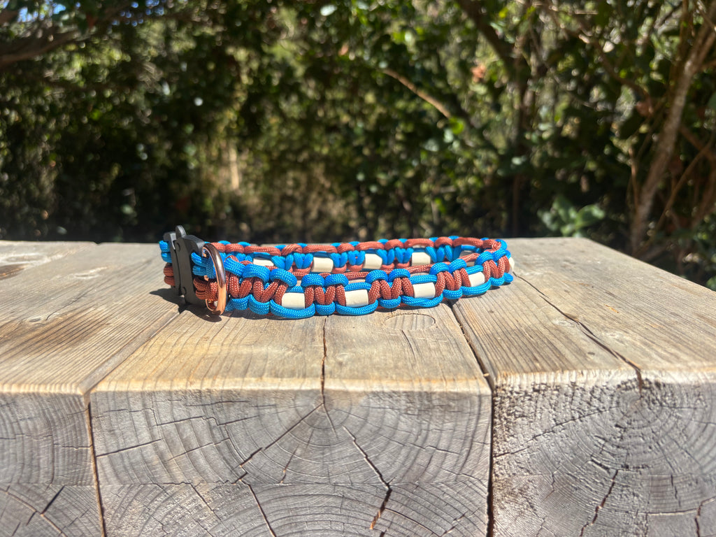Grecian Blue and Terracotta Anti-Tick Collar