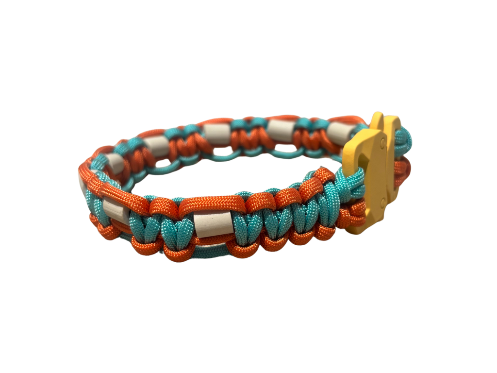 Turquoise and Fox Orange Anti-Tick Collar