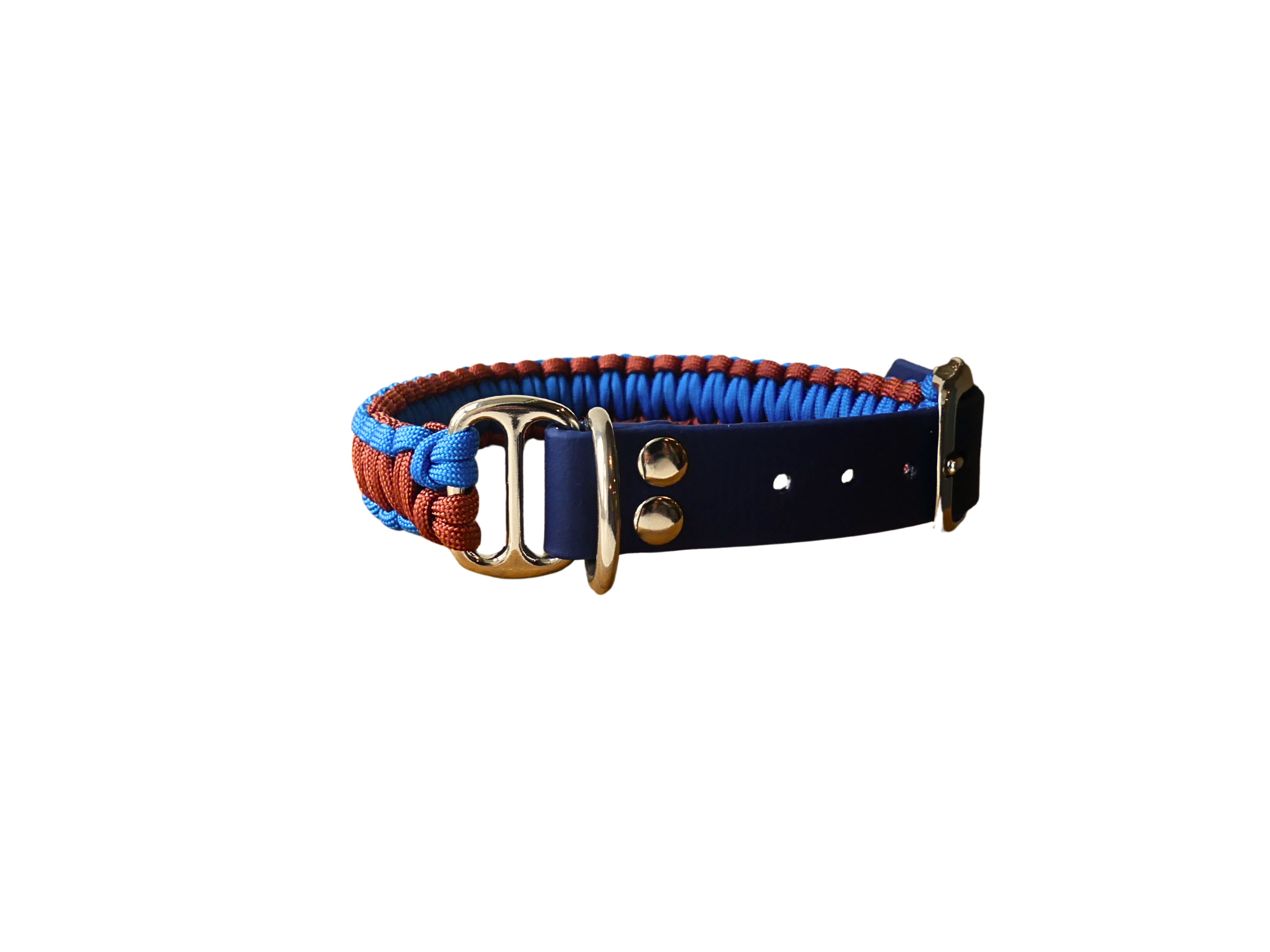 Terracotta & Blue BioThane®/Paracord Adjustable Collar