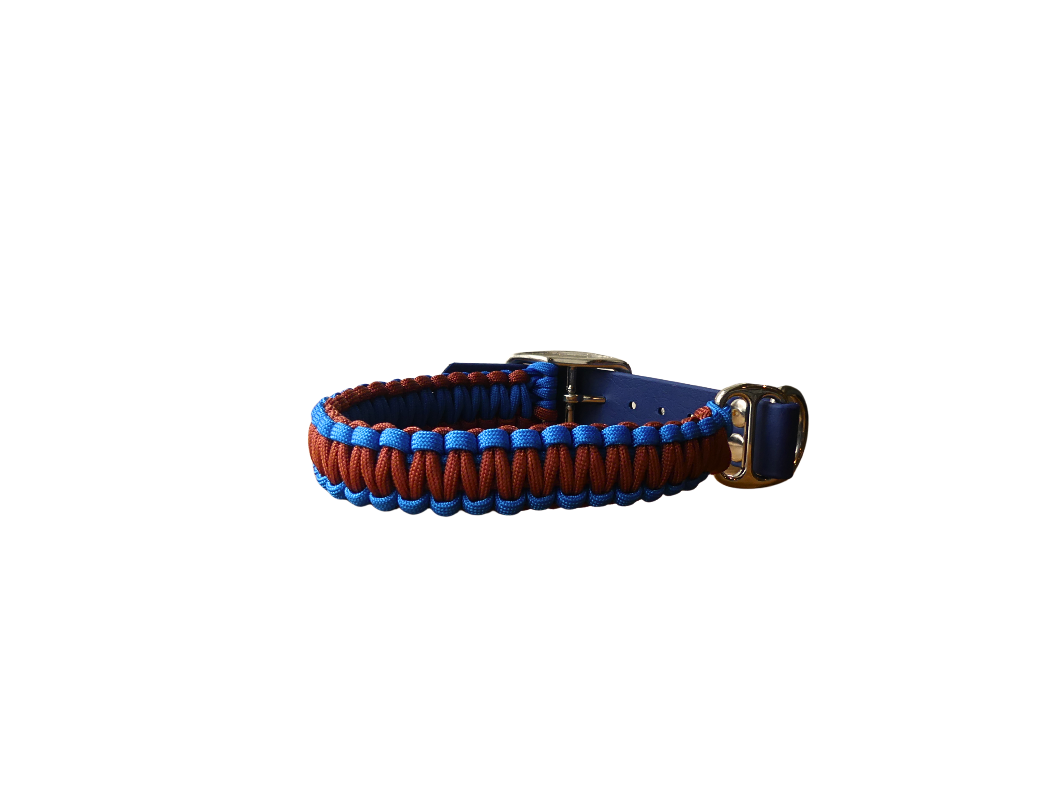 Terracotta & Blue BioThane®/Paracord Adjustable Collar